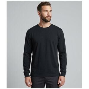 American Giant Premium Slub Crew Neck Tee Shirt Long Sleeve Black Size Medium